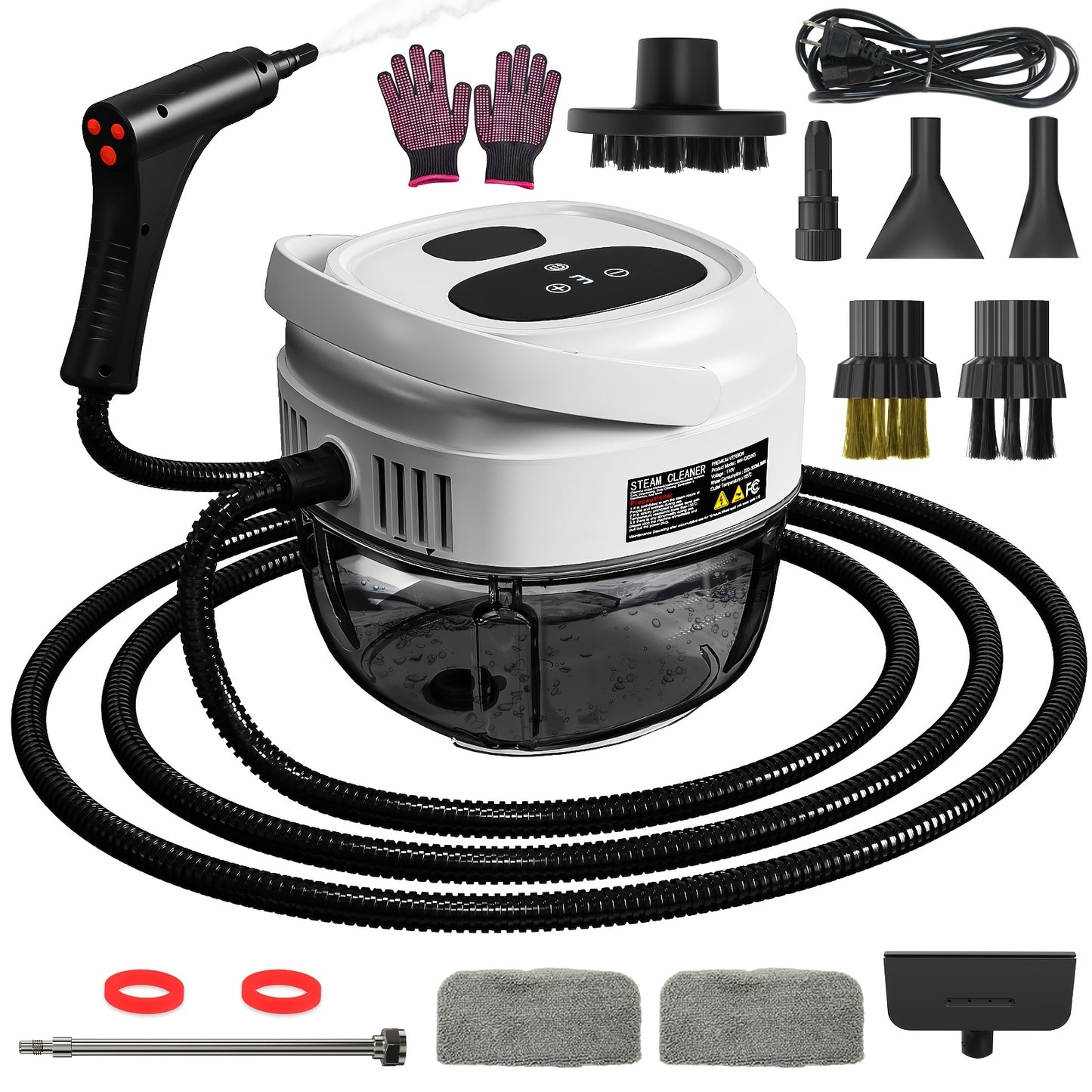 2500W Handheld Steam Cleaner with 57.48oz Tank & Handle-Controlled Steam – High Temperature Pressurized Portable Steamer for Home, Car, Bed Bugs, Furniture & Grout | ShopVora CA