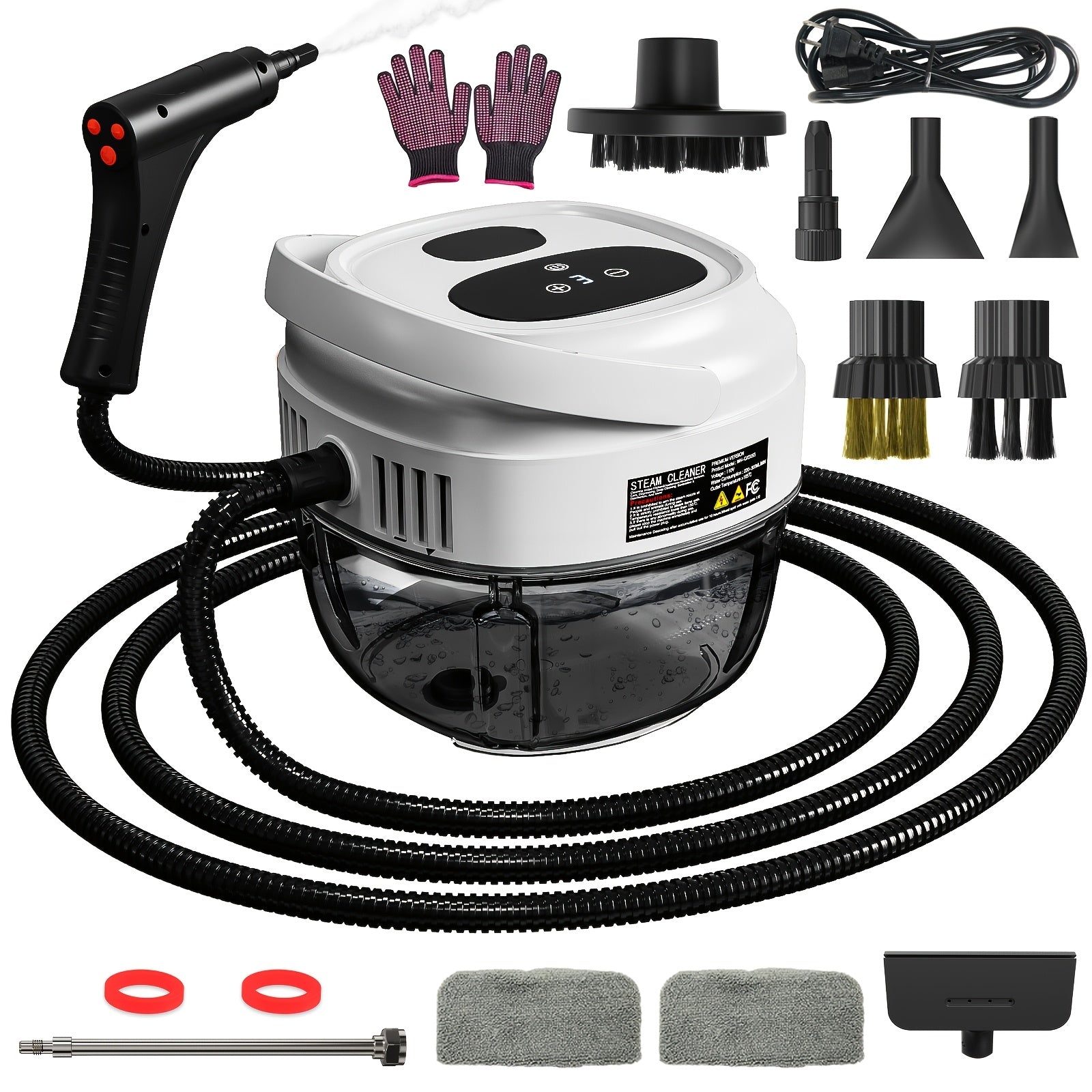 2500W Handheld Steam Cleaner with 57.48oz Tank & Handle-Controlled Steam – High Temperature Pressurized Portable Steamer for Home, Car, Bed Bugs, Furniture & Grout | ShopVora CA
