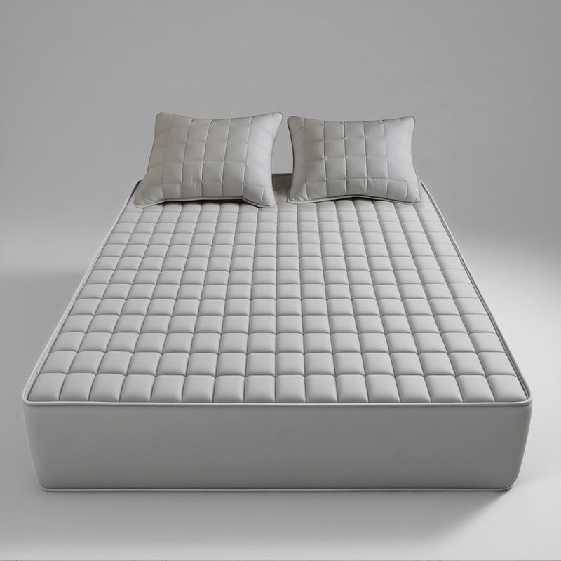 Cooling Mattress Protector Deep Pocket 9-15" Quilted Bed Cover All Season Breathable Fitted Sheet Style Black Grey Blue Light Blue Twin Full Queen King