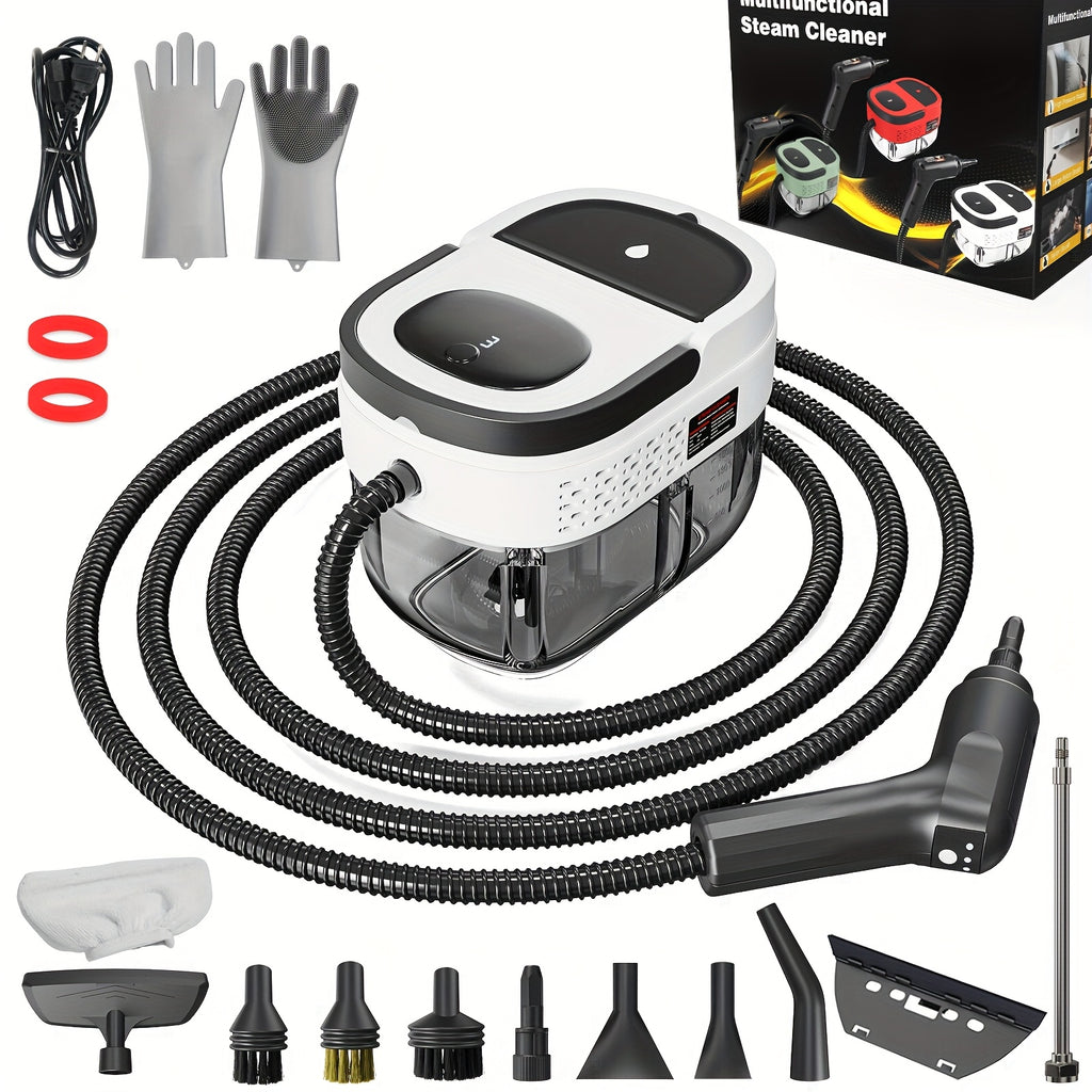 [Upgrade Capacity] Handheld Steam Cleaner, 2500W High Pressure Steam Machine, 54.1oz Water Tank, 3 Levels Adjustable Handle, Portable Cleaning Steamer for Home, Car Detailing, Bed Bugs, Furniture, Grout