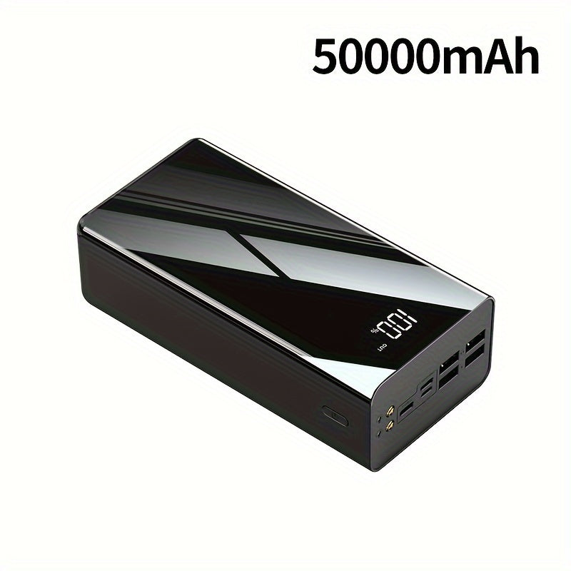 High-Capacity 50000mAh Power Bank Fast Charging Portable Charger with LED Display, Multiple USB-C & USB Ports, Built-in Flashlight – Emergency Backup Battery for Travel, Camping & Outdoor Adventures
