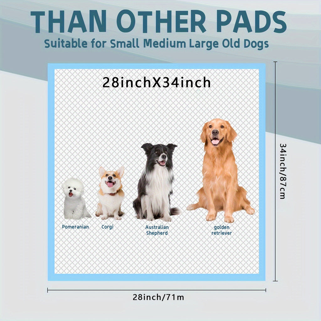 (Quick Arrival) Buy 50 Get 50 Free Thickened High Quality Super Absorbent Dog Pee Pad, XL/ XXL Suitable for Medium And Large Dogs, Easy to Clean, Is a Must-Have for Camping Dogs, Adult Bed Care Pads