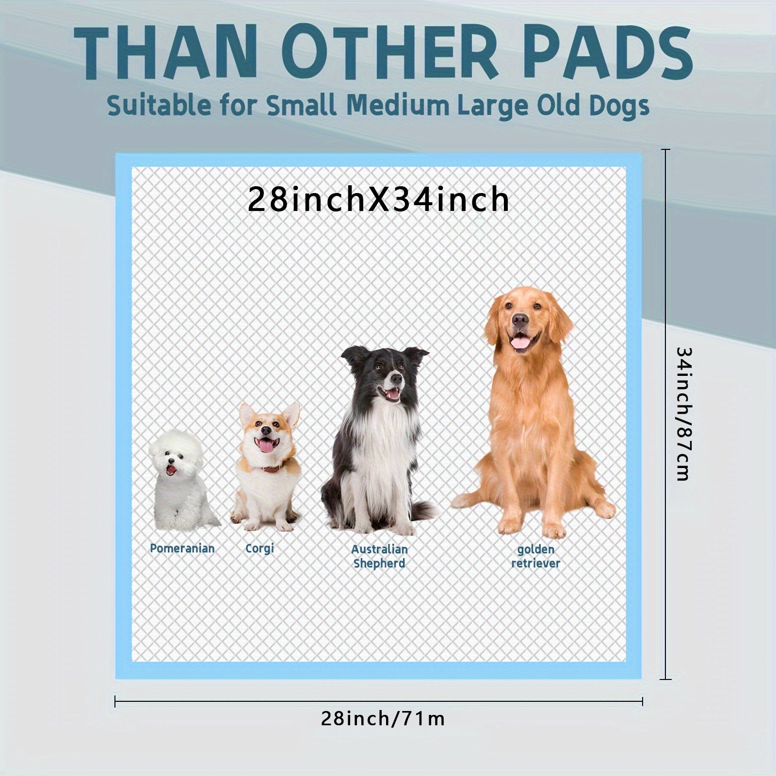 (Quick Arrival) Buy 50 Get 50 Free Thickened High Quality Super Absorbent Dog Pee Pad, XL/ XXL Suitable for Medium And Large Dogs, Easy to Clean, Is a Must-Have for Camping Dogs, Adult Bed Care Pads