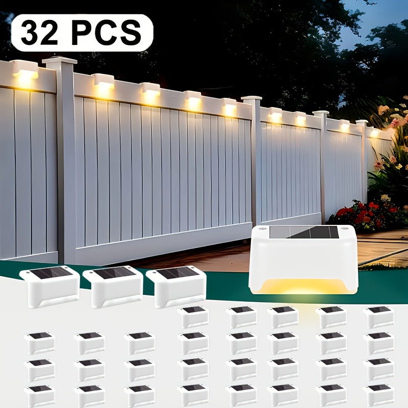 Solar Step Lights Outdoor Waterproof LED – Auto On/Off Warm White Landscape Lighting for Stairs, Fences, Courtyards & Garden Paths, Matte Metal, Black/White/Brown, 4/8/16/32 Pack Canada