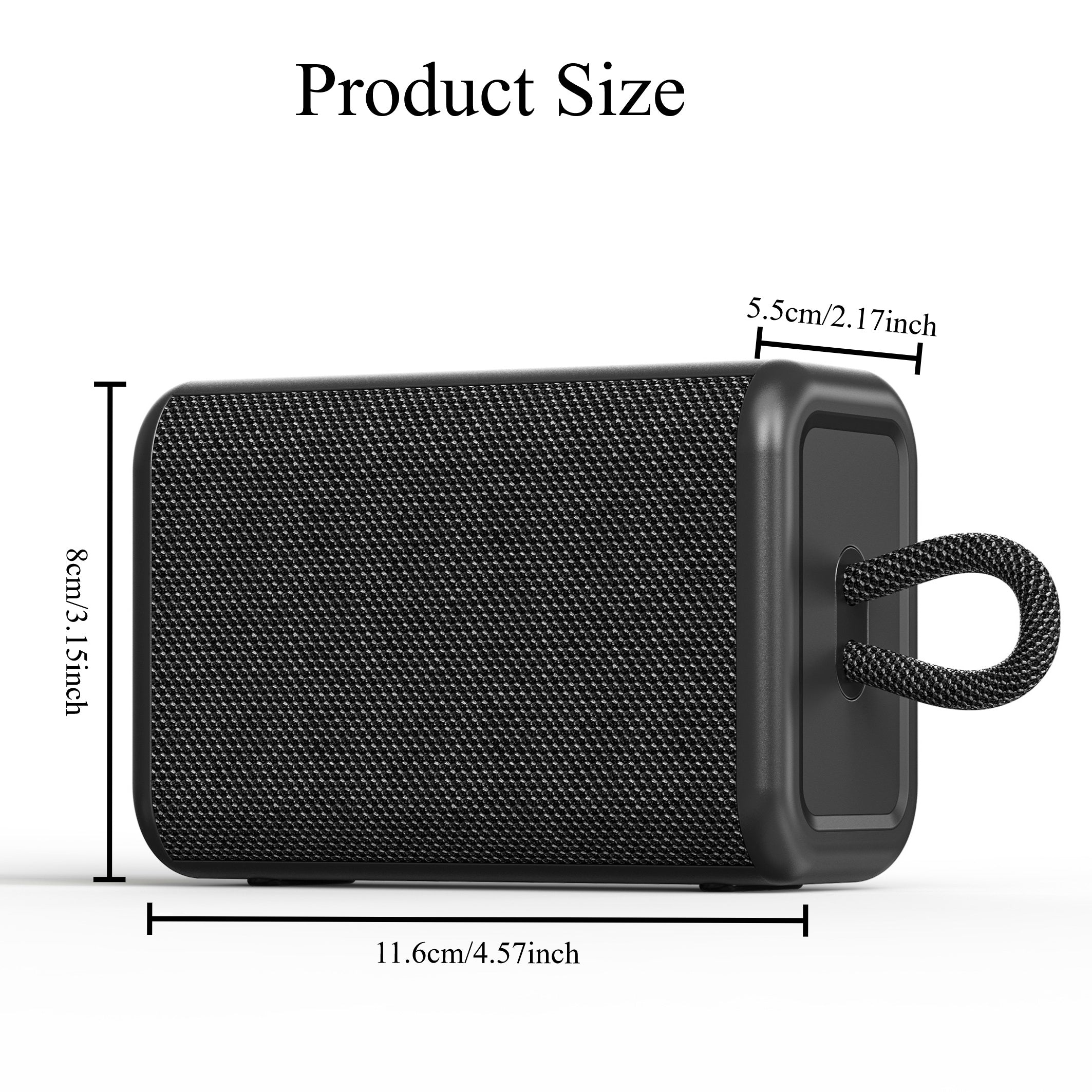 Portable BT Speaker with Lights, Powerful Crystal Clear Sound, All Day Playtime, AUX&TF-Card Input, BT 5.3, TWS Paring,  Wireless Speaker for Friends, Family, Father and Mother Gifts