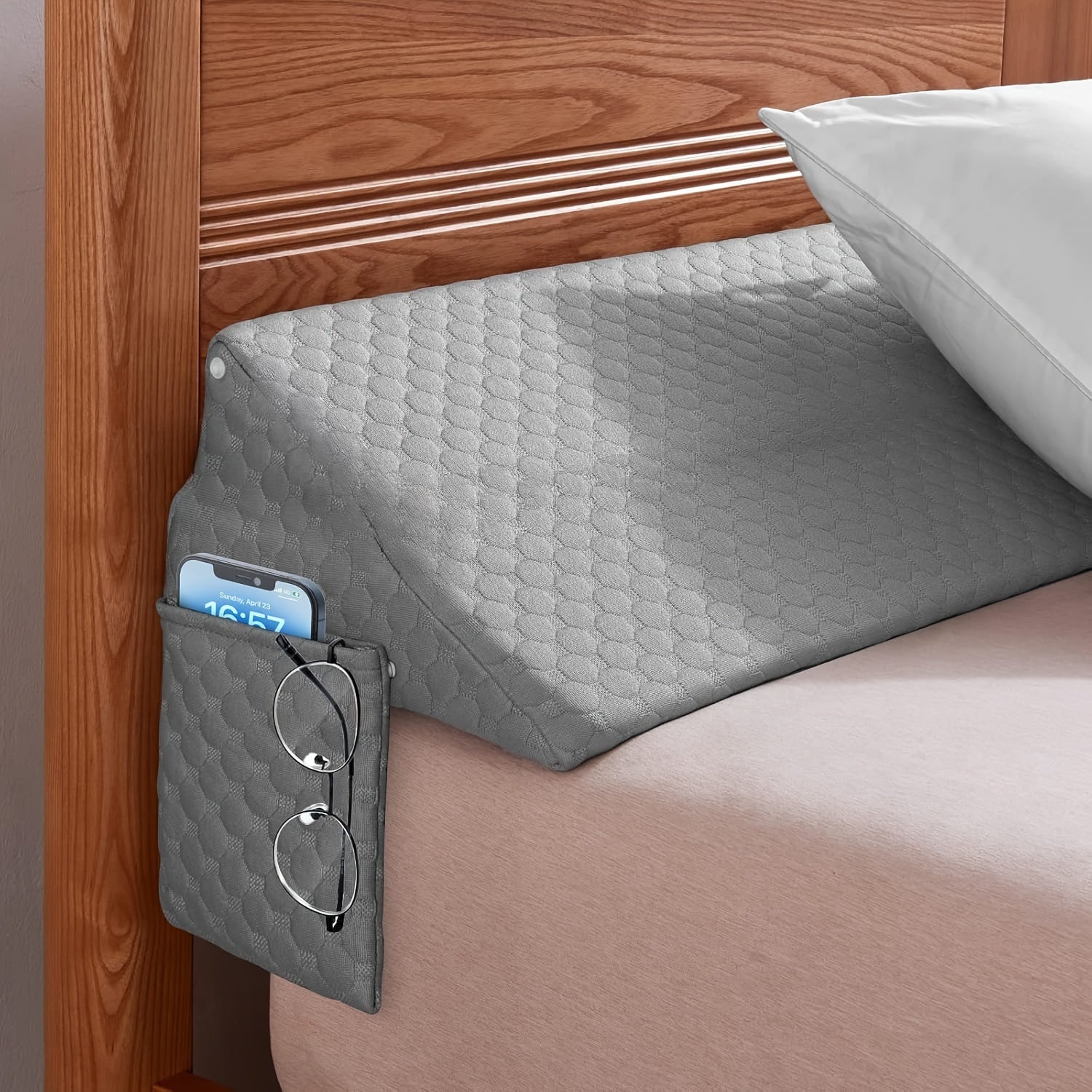 Bed Wedge Pillow Headboard Gap Filler – Mattress Wedge to Close Gap Between Headboard & Wall | Soft Sleeping Backrest Support Pillow | Twin, Full, Queen & King | Grey & White | ShopVora CA