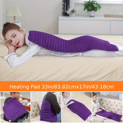 XXL Heating Pad with 6 Heat Levels – 24"x12" or 33"x17", Heats to 140°F, Auto Shut-Off, Machine Washable, Ultra-Soft Flannel for Back, Shoulder, Knee & Neck Pain Relief | ShopVora CA
