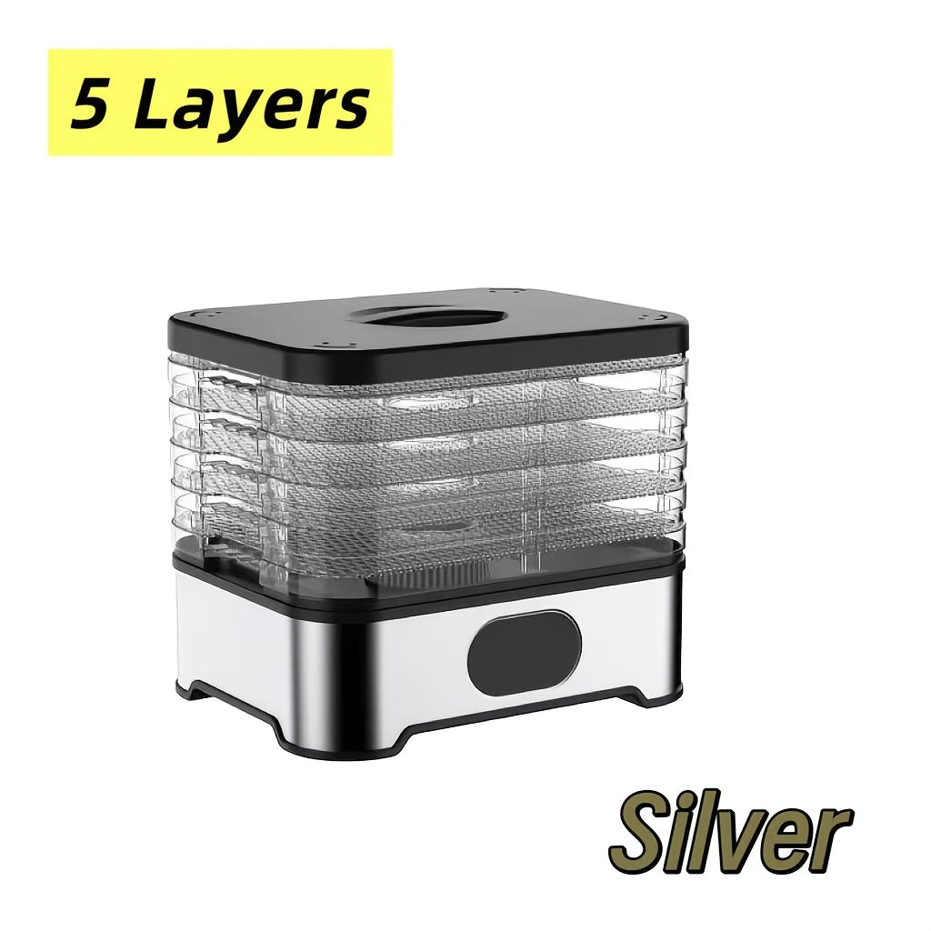 Stainless Steel Digital Food Dehydrator 5/8 Tray – Large Capacity, 72H Timer, Adjustable Temperature, Quiet Operation for Fruits, Jerky, Vegetables, Herbs & Pet Treats