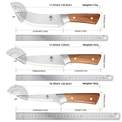 3pcs Boning Knife Set Japanese Stainless Steel Ultra Sharp Meat Cutting Knives with Sheath for Kitchen BBQ Outdoor – High Carbon Steel Chef Skinning Knife