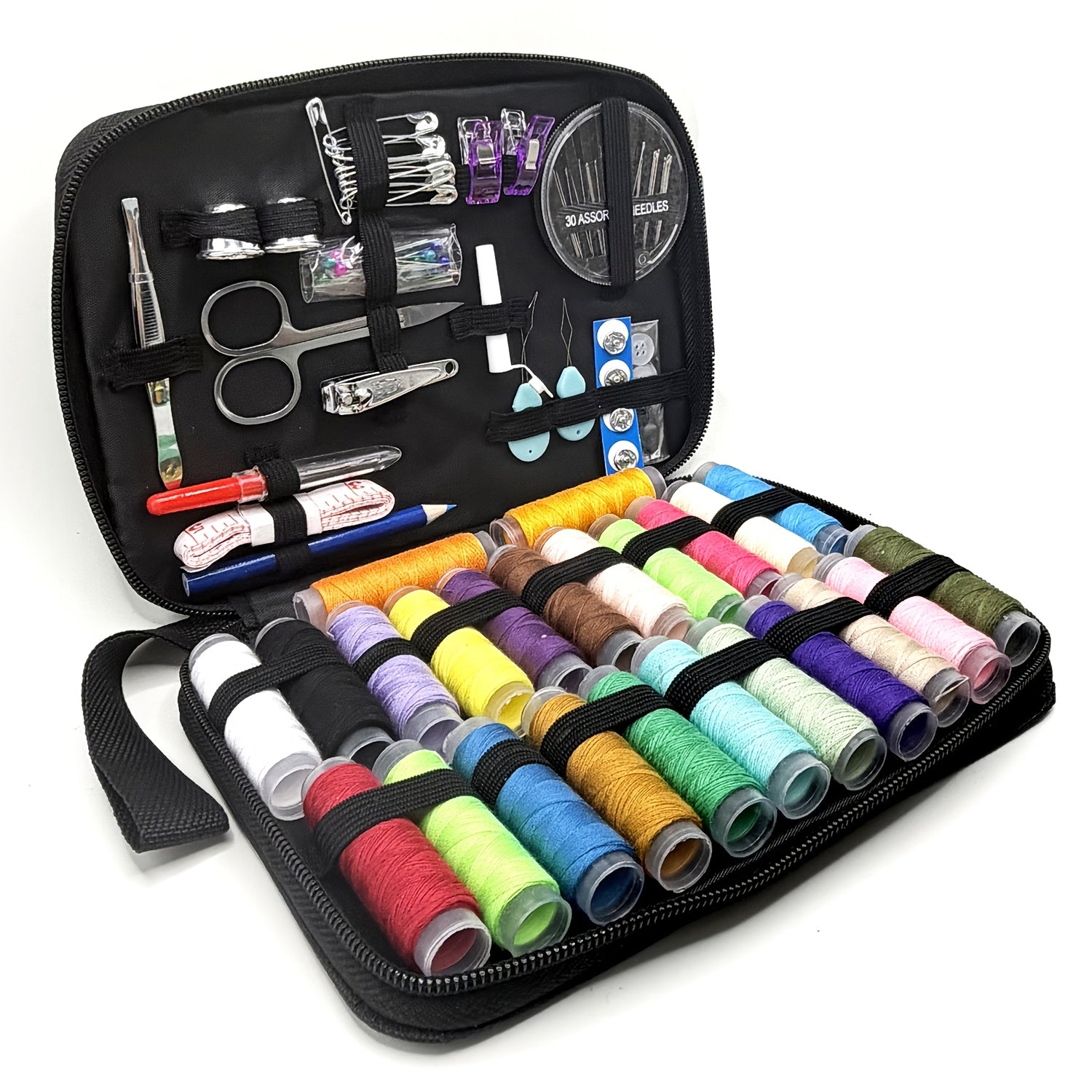 Sewing Kit With 100 Sewing Supplies And Accessories - 24-Color Threads, Needle And Thread Kit Products For Small Fixes, Basic Mini Travel Sewing Kit For Emergency Repairs