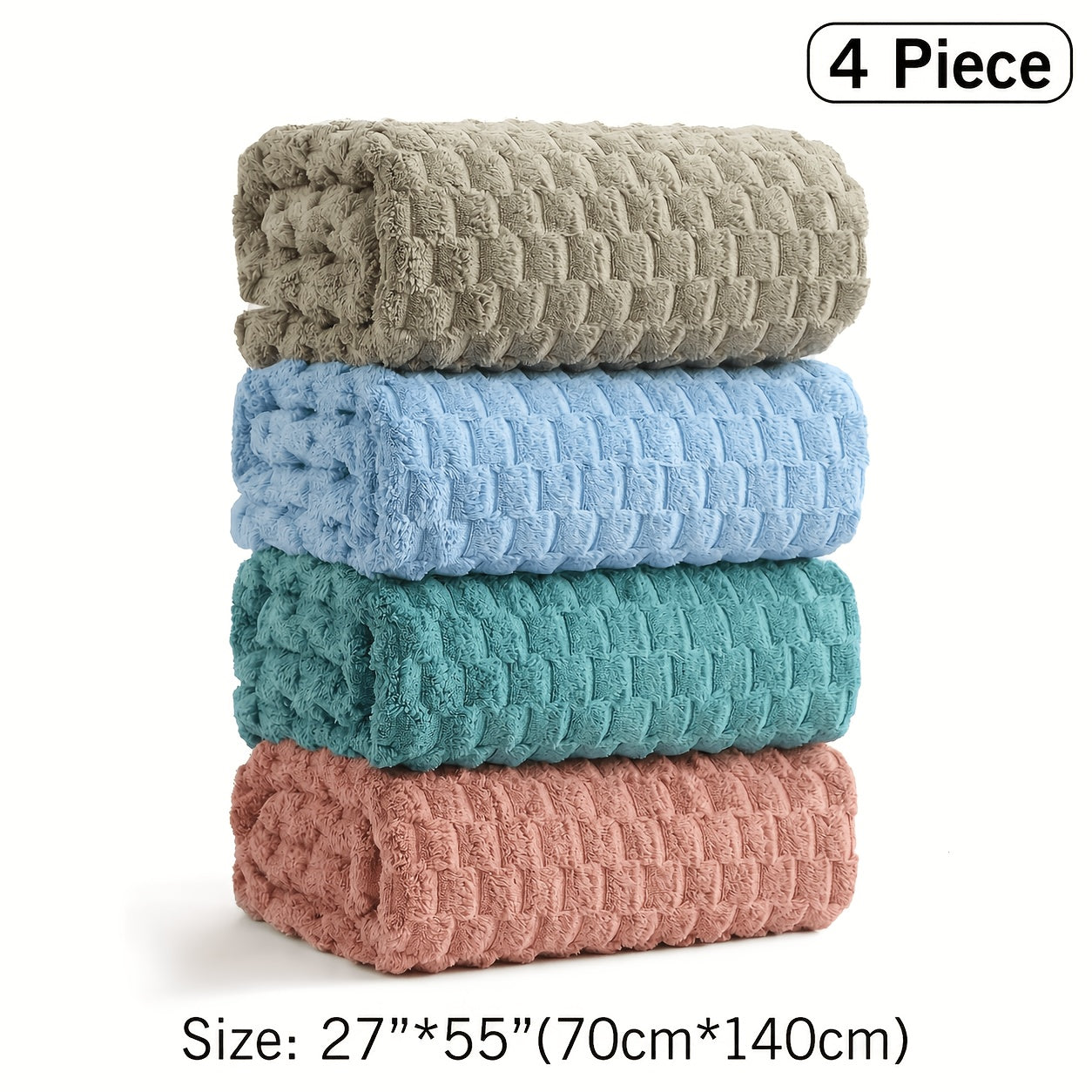Microfiber Bath Towels Set 4-Pack Extra Large 27x55 & 35x70 in – Super Soft Quick-Dry Luxury Spa Hotel Quality Towels, Multi-Color Options