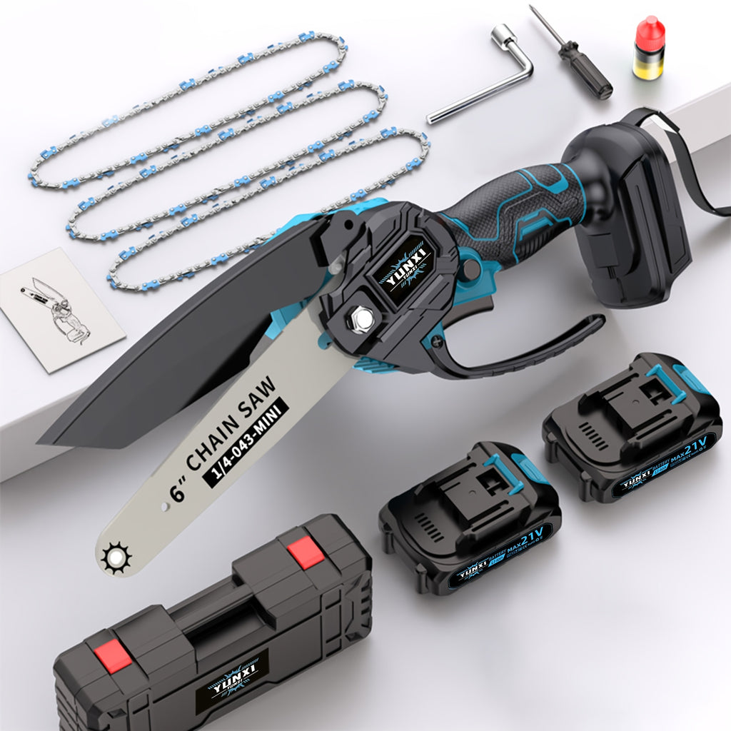 Wireless Mini Chainsaw, Portable Battery-powered Handheld Electric Chainsaw, Lightweight Single-handed Compact Chainsaw, Suitable for Tree Trimming And Branch Pruning, Ideal for Home Gardens And Wood Processing