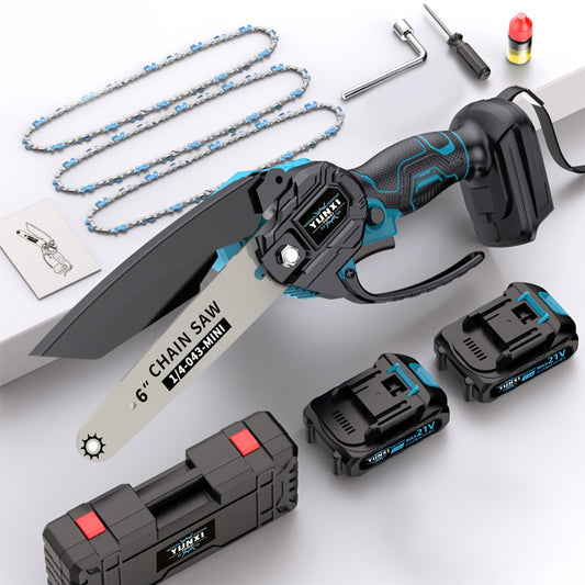 Wireless Mini Chainsaw, Portable Battery-powered Handheld Electric Chainsaw, Lightweight Single-handed Compact Chainsaw, Suitable for Tree Trimming And Branch Pruning, Ideal for Home Gardens And Wood Processing