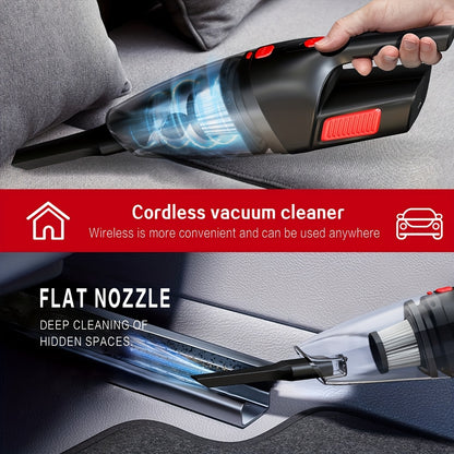 Portable Vacuum Cleaner 6800PA Powerful Suction – 2000mAh Cordless Handheld Vacuum for Car Interior, Home & Pet Hair, Quiet Operation, Women's Car Accessory & Gift