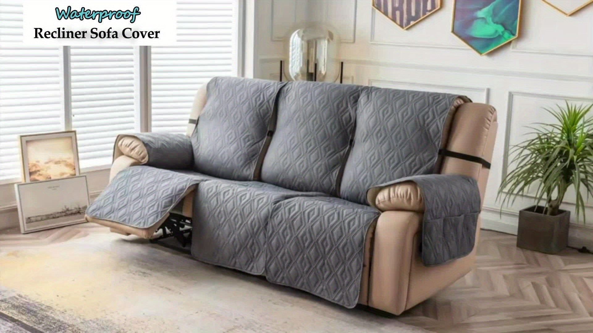 [Fully Recliner Chair Cover] Non-Slip Washable Recliner Chair Cover | Single Piece, Winter Insulation, Furniture Protector for Pets, Pocket