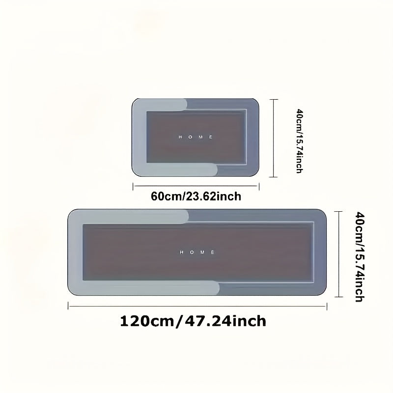 2pcs Of Non-slip Water Kitchen Mats with Plush Suede Backing And Rubber Base-oil-absorbing, Quick-drying, Bathroom, Living Room, Restaurant And Commercial Floor Mats. Modern Decorative Machinery Makes Durability, Kitchen Floor Mats.