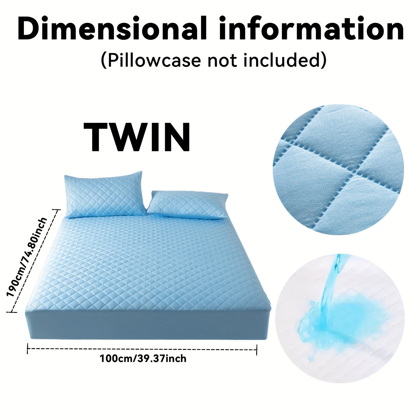 Waterproof Mattress Protector Set 2/3pcs, Thick Deep Pocket 9-15" Fitted Sheet & Pillowcase, Soft All-Season Bedding, Machine Washable – Twin Full Queen King, Multiple Colours