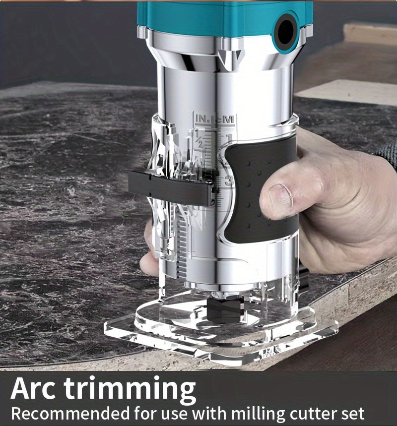 Woodworking Router, Compact Woodworking Edge Trimming Router Tool Milling Cutter Set Suitable for Chamfering Or Digging Holes in Woodworking And Fine Woodworking