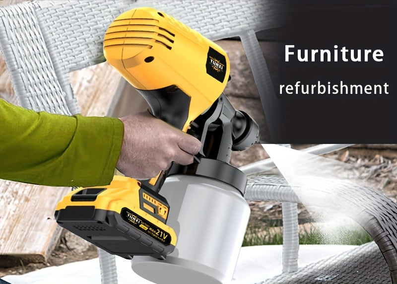 Paint Sprayer Cordless Airless – Rechargeable Lithium Battery Electric Spray Gun with Multiple Modes, Easy Clean, for House Walls, Wood Furniture & Fences | Indoor & Outdoor Painting Tool, Gift for Men