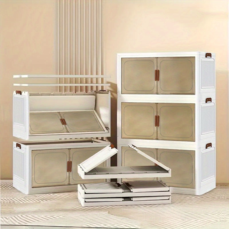 2/ 3/ 4/ 5-layer Home Decorations Display Rack Big Capacity Storage Cabinet Plastic Foldable Shoe Shelf Collapsible Clear Shoe Boxes Stackable with Door Easy Assembly Living Room Stuff