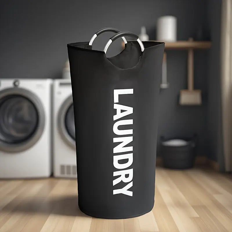 Large Size 95L With Soft Padded Handle Laundry Basket - Foldable, Suitable For Multifunctional Storage In Bathrooms, Laundry Rooms, Balconies, And Dormitories, High-quality Laundry Basket