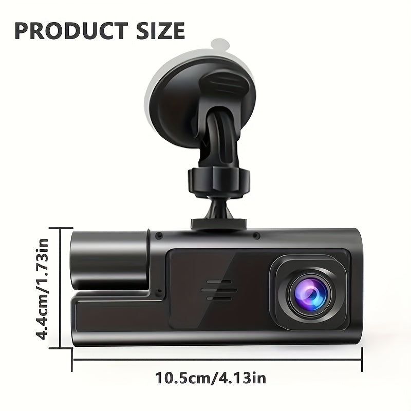 Dual Dash Cam Front 1080P And Cabin 720P, 170° Wide Angle, Night Vision, 24H Parking Monitor, G-Sensor, Loop Recording, Suction Cup Mount, Vehicle Recording, Compact Design, Reliable Recording, Longdistance Drivers, Christmas And Halloween Gift