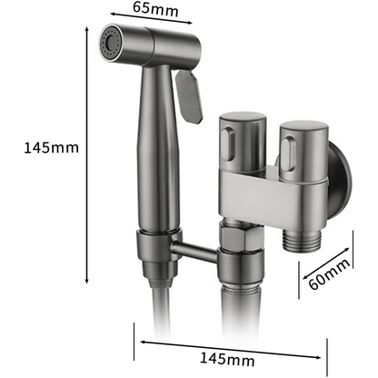 Handheld Shower Spray Gun Set 4pcs Wall Mounted 2-in-1 Angle Valve, Metal Spray Gun, Retractable Hose & Bracket for Bathroom, Pet Bath, Washing Machine, RV & Toilet Canada