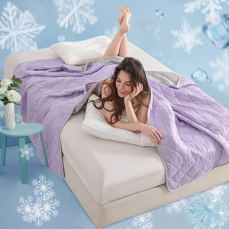 Cooling Blanket Lightweight Breathable 100% Polyester with Reversible Geometric Design - for Hot Sleepers & Night Sweats Relief, All-Season Bed Couch Travel Blanket, Machine Washable