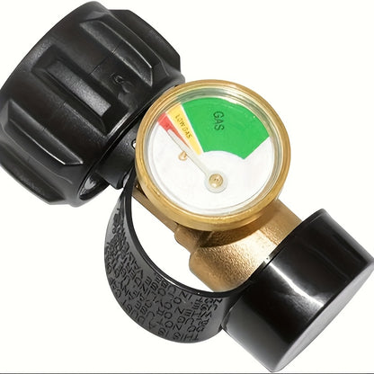 Propane Tank Liquid Level Indicator with QCC1 Connector – Universal North American Gas Tank Gauge, Pressure Conversion Head for BBQ Grill Camping RV, 1pc or 2pcs | Canada