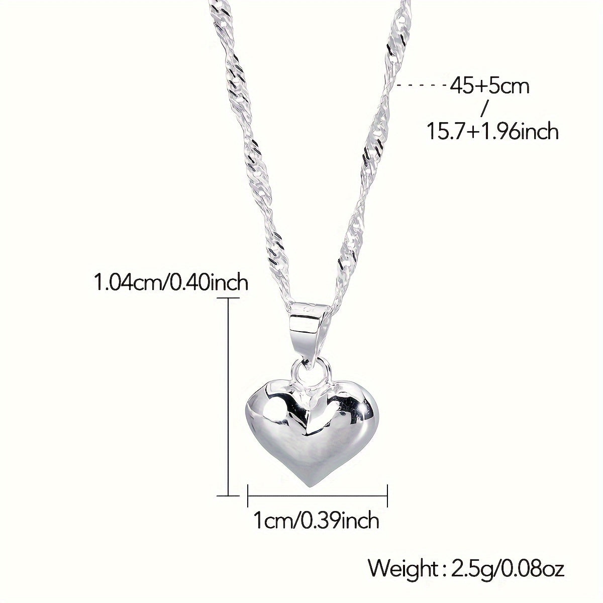 S925 Sterling Silver Heart Pendant Necklace – Nickel-Free, Safe for Sensitive Skin, Long-Lasting Everyday Necklace & Meaningful Gift for Loved Ones | ShopVora CA