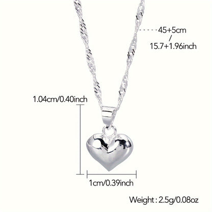 S925 Sterling Silver Heart Pendant Necklace – Nickel-Free, Safe for Sensitive Skin, Long-Lasting Everyday Necklace & Meaningful Gift for Loved Ones | ShopVora CA