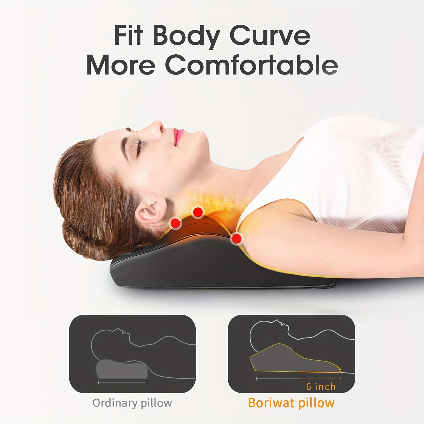 MASSTECK Shiatsu Back Massager with Heat – Deep Tissue 3D Kneading for Neck, Shoulders & Back, 3 Modes, 2 Heating Levels, Massager Gift for Mom, Dad & Women
