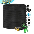 Non-Expandable Garden Hose | Commercial Grade Flexible Water Hose with 10-Function Nozzle And 3/4" Aluminum Fittings | Includes 3 Gaskets, Hook, Straight Gun Heads, And PTFE Tape, Kink-Free, Leakproof, Lightweight for Yard, Lawn, RV, Boat, Camping