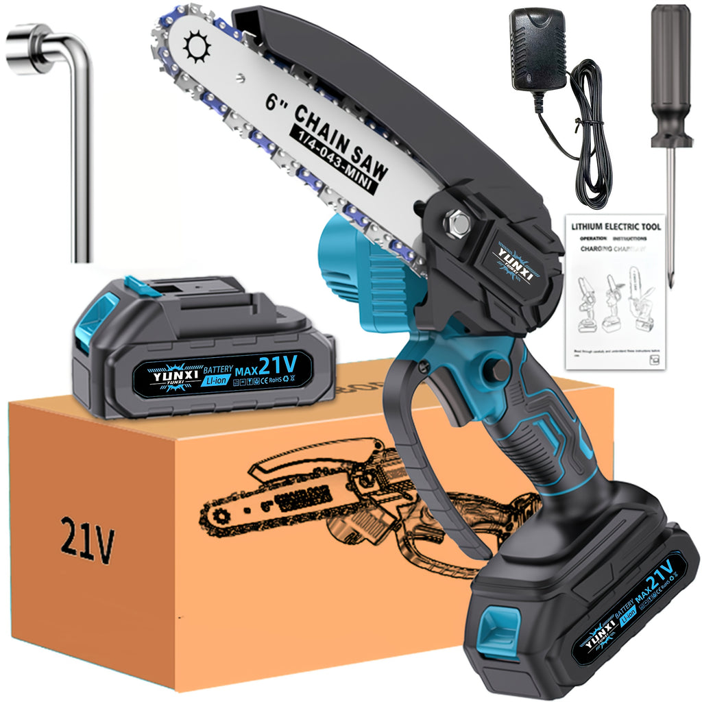 Wireless Mini Chainsaw, Portable Cordless Chainsaw, Small Handheld Chainsaw, Suitable for Tree Pruning Branches, Yards, Residences, And Gardens