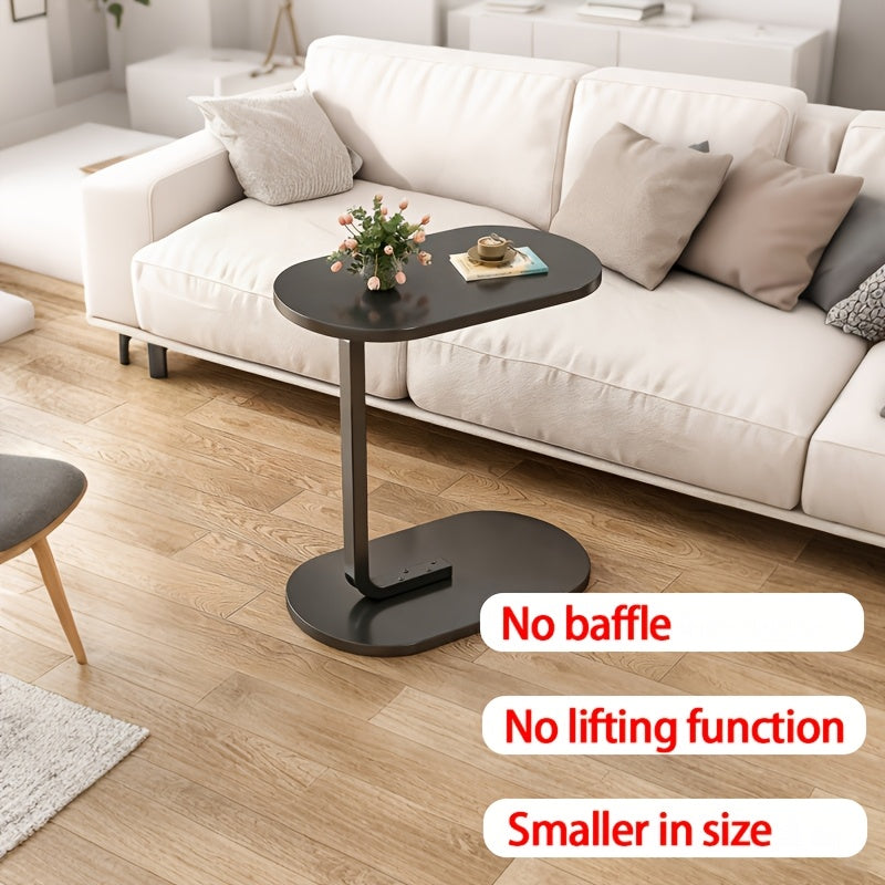 Adjustable Height Side Table with Metal Frame & Wooden Top – Movable Modern End Table for Living Room Bedroom Office Corner Coffee Table