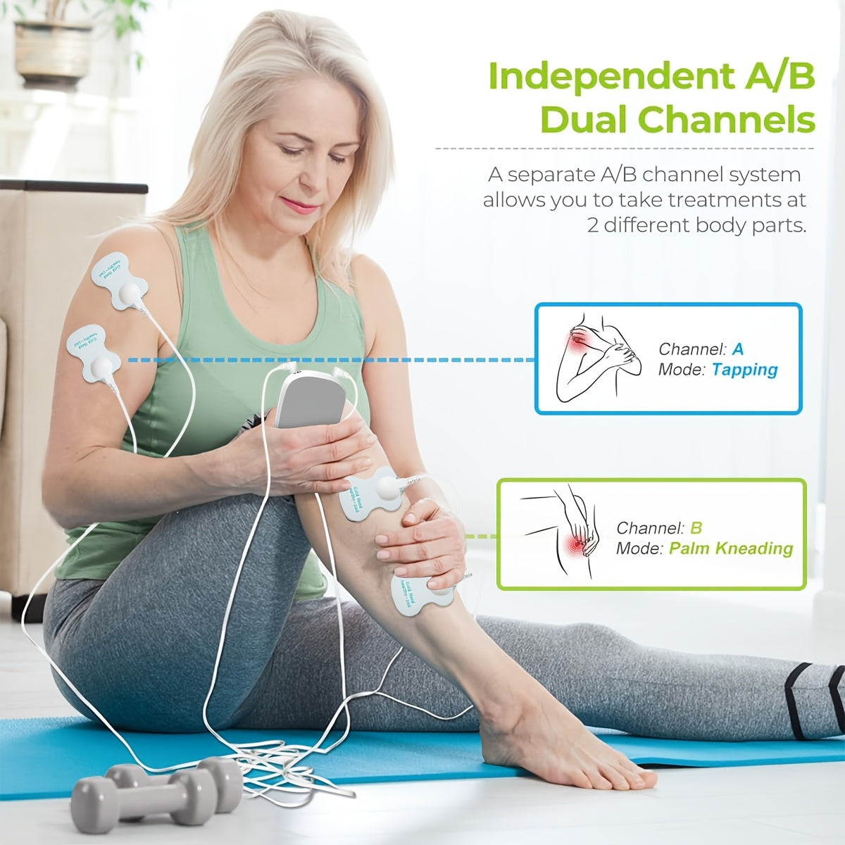 CESLIFF TENS + EMS Dual Channel Pulse Massager with 8 Electrodes for, And,,, with Portable Design, It Is The Best Gift for Friends And Relatives!, Management, Therapeutic, Ergonomic Massager, Compact Massager, Reliable Performance, Highquality Build, Elec