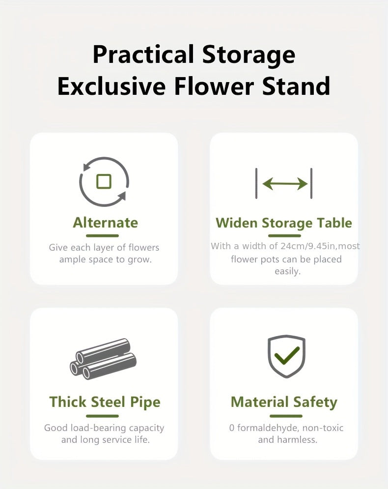 Multi-Tier Plant Stand White 4 or 5 Layer Flower Rack for Living Room, French Window, Balcony & Courtyard – Freestanding Indoor Outdoor Tiered Plant Display Shelf for Potted Plants & Garden Decor