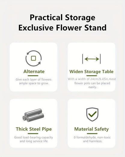 Multi-Tier Plant Stand White 4 or 5 Layer Flower Rack for Living Room, French Window, Balcony & Courtyard – Freestanding Indoor Outdoor Tiered Plant Display Shelf for Potted Plants & Garden Decor