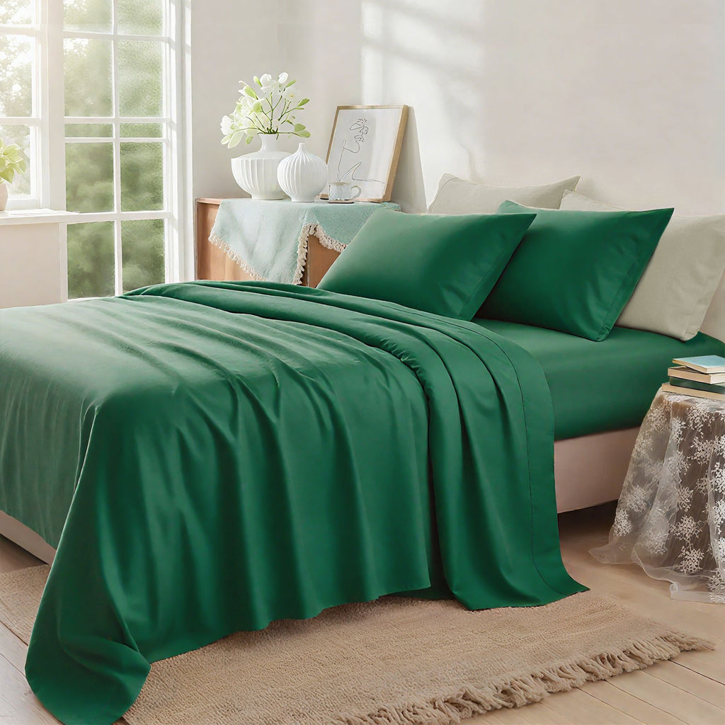 3/4pcs 14 Inch Deep Pocket Sheet Set – Lightweight, Breathable and Cooling – Wrinkle and Fade Resistant, Hotel Luxury–Ideal for Home, Dorms and Cool Summer Nights – Great Fall Winter Gift – Pillowcase, Flat Sheet, Fitted Sheet, Twin Full Queen King