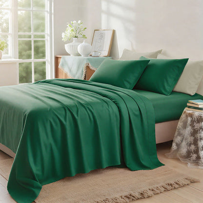 14-Inch Deep Pocket Bed Sheet Set – Lightweight Breathable Cooling, Wrinkle & Fade Resistant, Hotel Luxury Bedding, 3/4-Piece with Pillowcase, Flat & Fitted Sheet, Twin Full Queen King | ShopVora CA