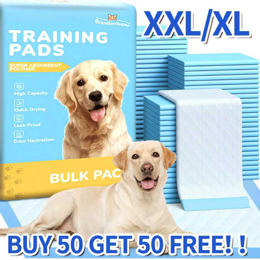 (Quick Arrival) Buy 50 Get 50 Free Thickened High Quality Super Absorbent Dog Pee Pad, XL/ XXL Suitable for Medium And Large Dogs, Easy to Clean, Is a Must-Have for Camping Dogs, Adult Bed Care Pads