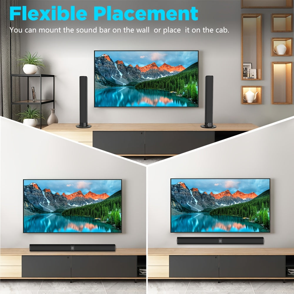 Sound Bars For TV, Smart TV SoundBar Wireless Speaker, Wired & Wireless Sound Bar, ARC/Optical/AUX Connection, Separable Soundbars 32 Inch, With Infrared Remote Control