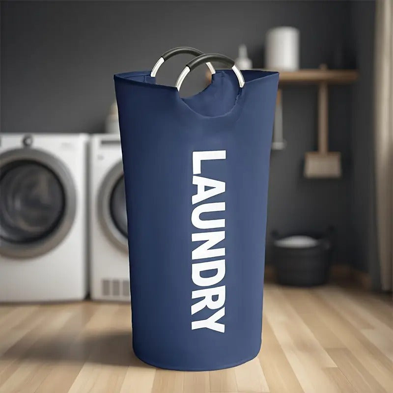 Large Size 95L With Soft Padded Handle Laundry Basket - Foldable, Suitable For Multifunctional Storage In Bathrooms, Laundry Rooms, Balconies, And Dormitories, High-quality Laundry Basket