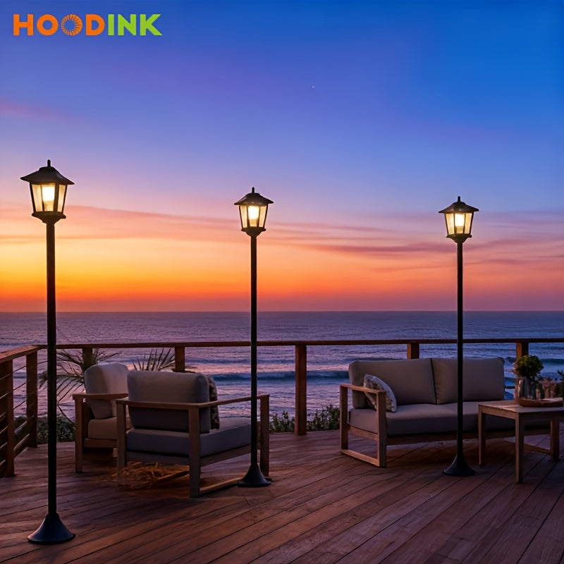 2-Pack Outdoor Solar Lamp Post Lights – Aluminum Waterproof Solar Pillar Lights, Warm White 3000K LED, 2000mAh Battery, 6-10 Hours Runtime – Garden, Pathway, Driveway & Patio Lighting