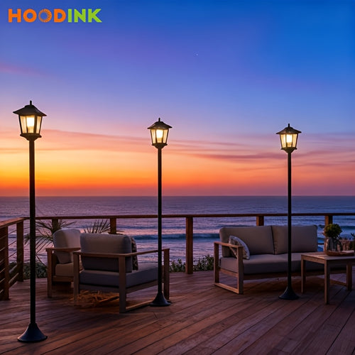 2-Pack Outdoor Solar Lamp Post Lights – Aluminum Waterproof Solar Pillar Lights, Warm White 3000K LED, 2000mAh Battery, 6-10 Hours Runtime – Garden, Pathway, Driveway & Patio Lighting