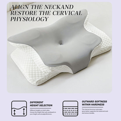 Memory Foam Cervical Neck Pillow Butterfly Shaped Orthopedic Slow Rebound, Ergonomic Neck Support for Back Side Stomach Sleepers – Neck & Shoulder Pain Relief Pillow