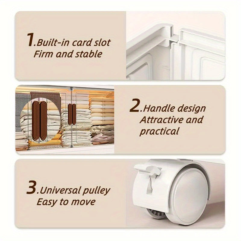 Stackable Clear Shoe Box Organizer with Door – Foldable Plastic Shoe Rack 2/3/4/5 Layer Storage Cabinet for Living Room, Entryway & Closet, Easy Assembly, Big Capacity Shoe Shelf