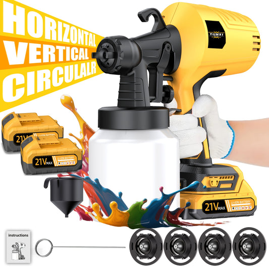High Voltage Spray Paint Machine with Electric HVLP Spray Gun and Battery, 3 Spraying Modes, Electric Spray Paint Machine 27.05 Ounce Container, Easy to Clean, Suitable for House Painting, Furniture, Cabinets, Fences, Walls, Doors