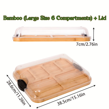 Large Bamboo Serving Tray with Lid – Charcuterie Board for Cheese, Meat, Fruit & Snacks | Holiday Food Display for Christmas, Thanksgiving & Entertaining | Eco-Friendly Decorative Food Board | ShopVora CA