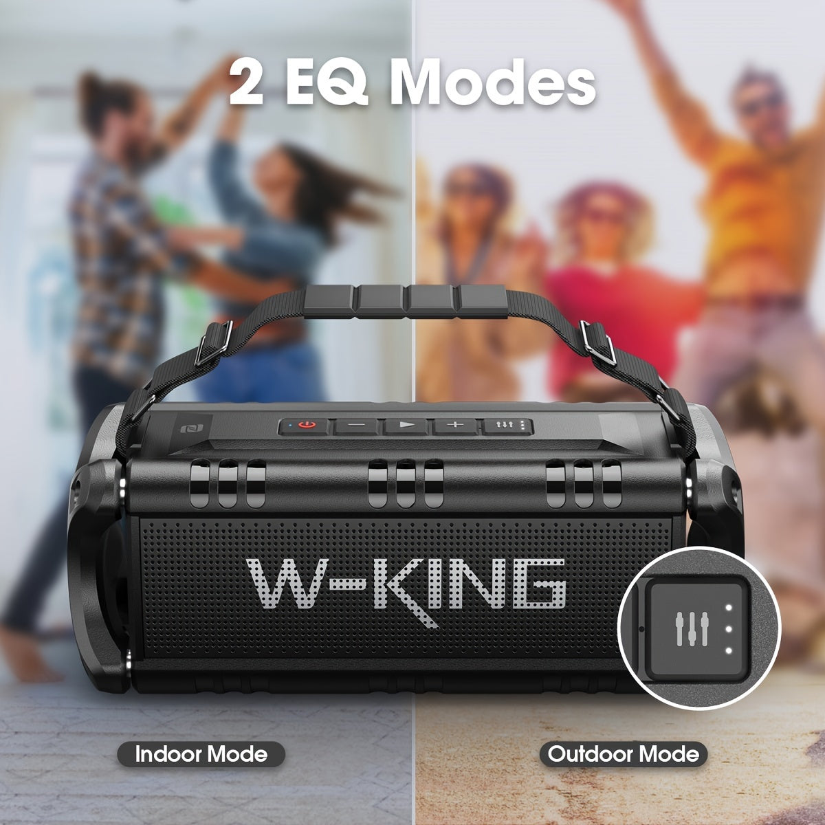 W-KING Wireless Speaker, 50W RMS IPX6 Loud Portable Speakers, Large Outdoor Portable Speakers with Crystal Clear Sound, Deep Bass, Reverse Charging, TF Card Reader, AUX-IN, NFC, Hands-Free Calling, Speaker for Party, Home